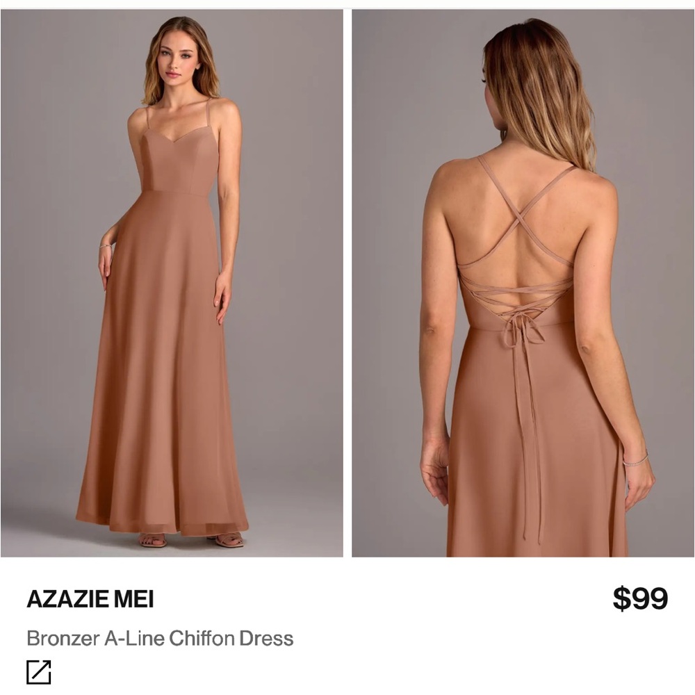 Azazie Mei Chiffon Dress in Bronzer